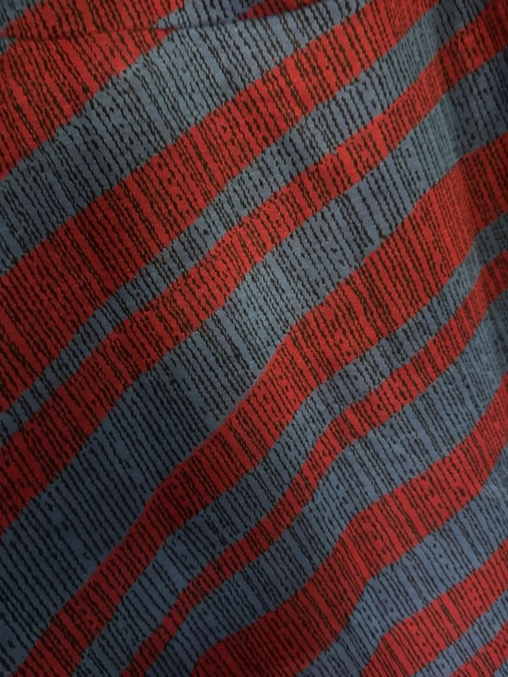 Striped Red and Blue Knit Pencil Skirt
